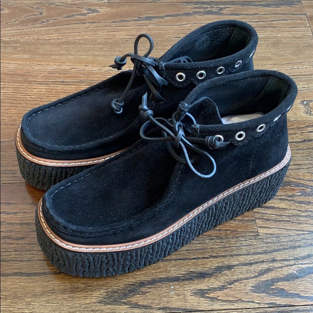 Coach Runway sz 9 / 9.5 black suede booties
